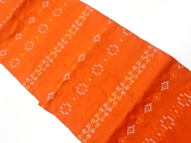 JAPANESE KIMONO / VINTAGE NAGOYA OBI / MATELASSE / WOVEN ABSTRACT & STRIPE
